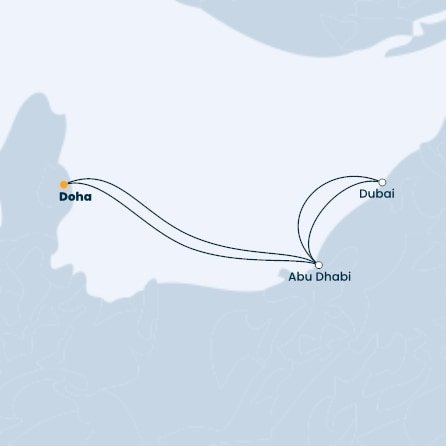 Katar, Spojené arabské emiráty z Dohy na lodi Costa Toscana