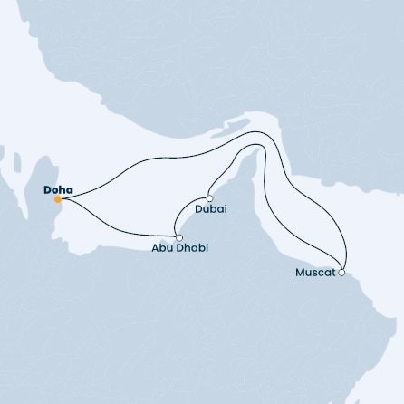 Katar, Omán, Spojené arabské emiráty z Dohy na lodi Costa Toscana