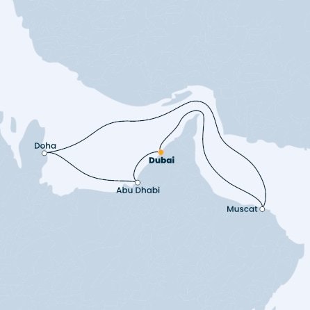 Spojené arabské emiráty, Katar, Omán z Dubaja na lodi Costa Toscana