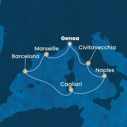 Taliansko, Francúzsko, Španielsko z Janova na lodi Costa Toscana