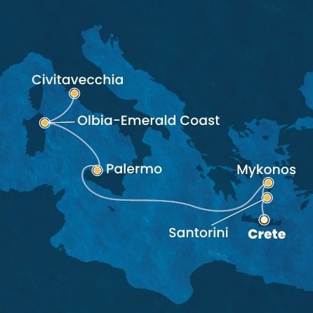 Grécko, Taliansko z Heraklionu na lodi Costa Pacifica