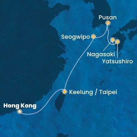 Čína, Tchaj-wan, Južná Kórea, Japonsko z Hong Kongu na lodi Costa Serena