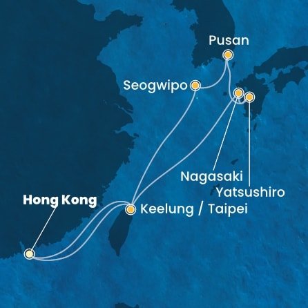 Čína, Tchaj-wan, Južná Kórea, Japonsko z Hong Kongu na lodi Costa Serena