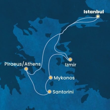Turecko, Grécko z Istanbulu na lodi Costa Fortuna