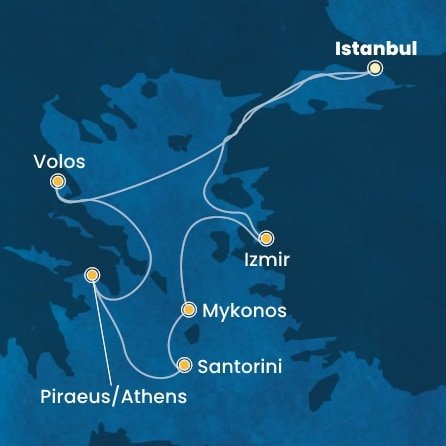 Turecko, Grécko z Istanbulu na lodi Costa Fortuna