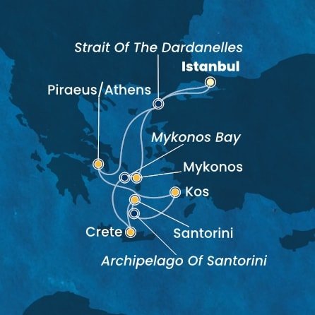 Turecko, Grécko z Istanbulu na lodi Costa Fortuna