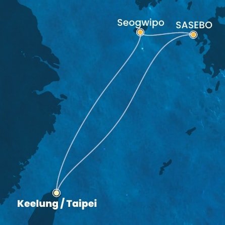 Tchaj-wan, Japonsko, Južná Kórea z Keelungu (Taipeje) na lodi Costa Serena