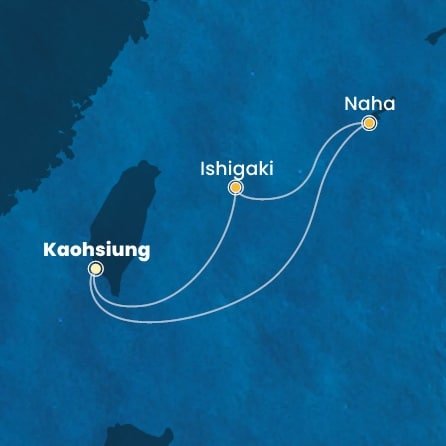 Tchaj-wan, Japonsko z Kaohsiungu na lodi Costa Serena Tchaj-wan, Japonsko z Kaohsiungu na lodi Costa Serena