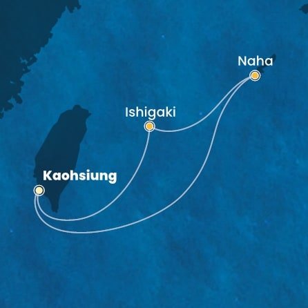 Tchaj-wan, Japonsko z Kaohsiungu na lodi Costa Serena