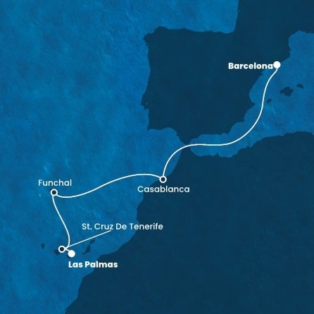 Španielsko, Portugalsko, Maroko z Las Palmas na lodi Costa Fortuna