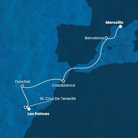 Španielsko, Portugalsko, Maroko, Francúzsko z Las Palmas na lodi Costa Fortuna