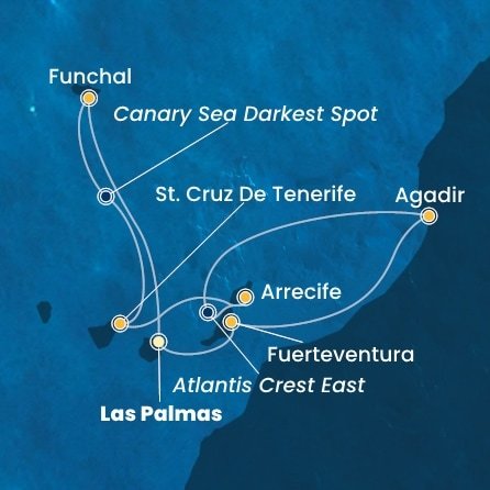 Španielsko, Portugalsko, , Maroko z Las Palmas na lodi Costa Fortuna