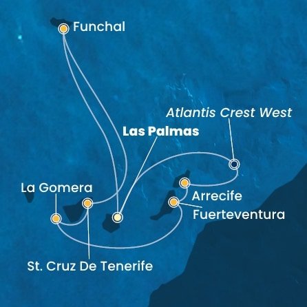 Španielsko, Madeira, La Gomera (Kanárské ostrovy) z Las Palmas na lodi Costa Pacifica