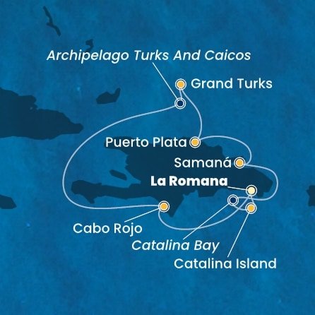 Dominikánska republika, Veľká Británia z La Romany na lodi Costa Fascinosa