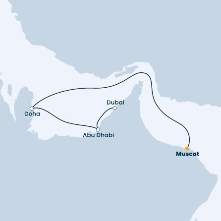 Omán, Katar, Spojené arabské emiráty z Muscatu na lodi Costa Toscana