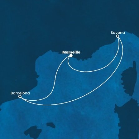 Francúzsko, Španielsko, Taliansko z Marseille na lodi Costa Favolosa