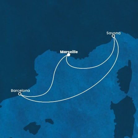 Francúzsko, Taliansko, Španielsko z Marseille na lodi Costa Favolosa