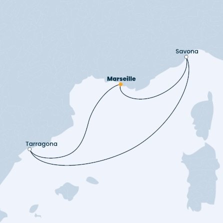 Francúzsko, Taliansko, Španielsko z Marseille na lodi Costa Favolosa