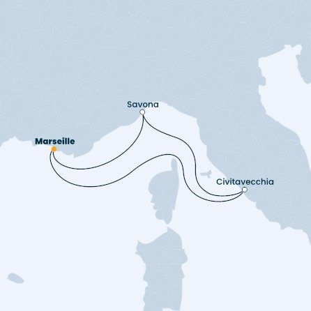 Francúzsko, Taliansko z Marseille na lodi Costa Favolosa