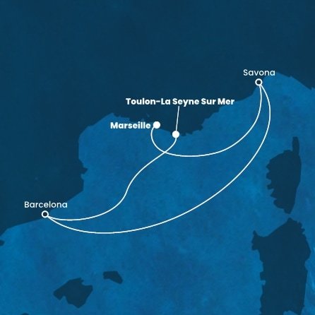 Francúzsko, Taliansko, Španielsko z Marseille na lodi Costa Fascinosa