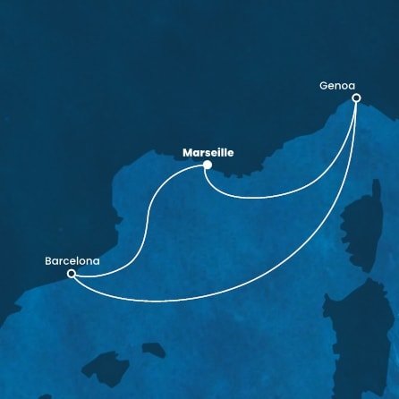 Francúzsko, Španielsko, Taliansko z Marseille na lodi Costa Fascinosa
