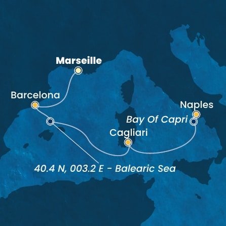Francúzsko, Španielsko, Taliansko z Marseille na lodi Costa Smeralda