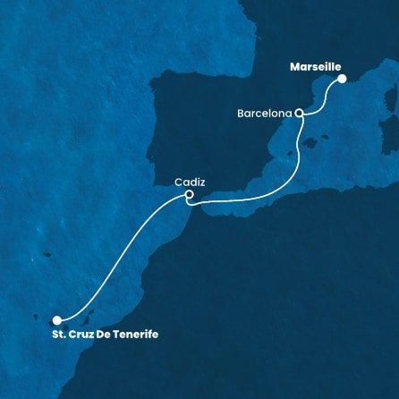 Francúzsko, Španielsko z Marseille na lodi Costa Smeralda