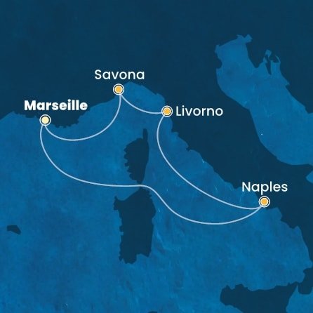 Francúzsko, Taliansko z Marseille na lodi Costa Fascinosa