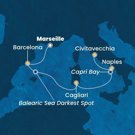 Francúzsko, Španielsko, Taliansko z Marseille na lodi Costa Smeralda