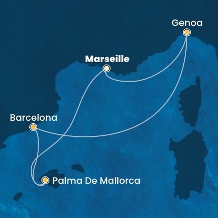 Francúzsko, Taliansko, Španielsko z Marseille na lodi Costa Toscana