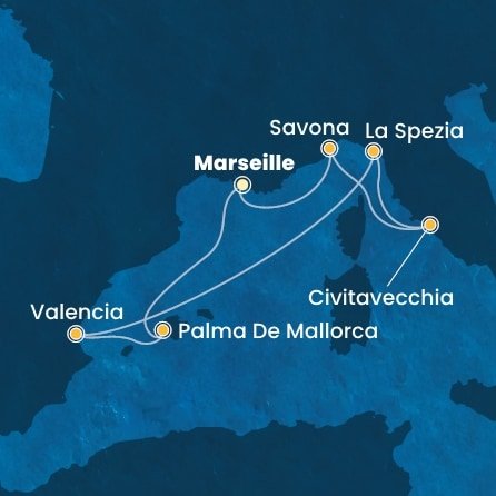 Francúzsko, Španielsko, Taliansko z Marseille na lodi Costa Pacifica