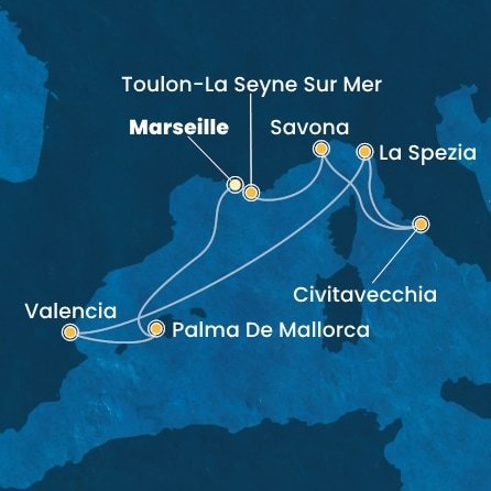 Francúzsko, Španielsko, Taliansko z Marseille na lodi Costa Pacifica