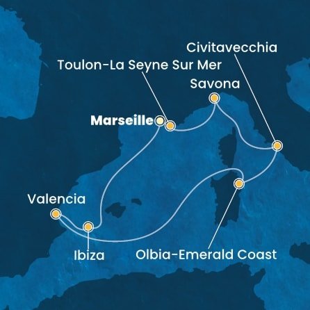 Francúzsko, Španielsko, Taliansko z Marseille na lodi Costa Pacifica