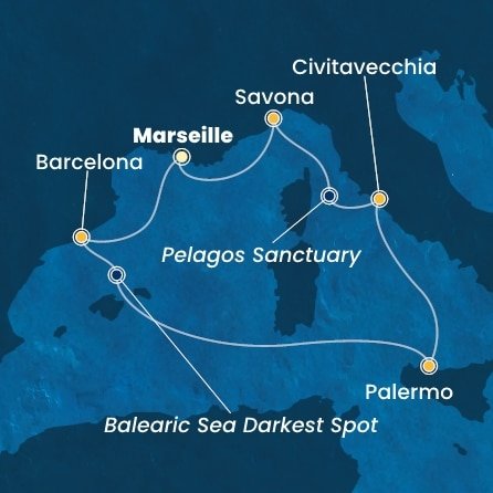 Francúzsko, Španielsko, Taliansko z Marseille na lodi Costa Toscana