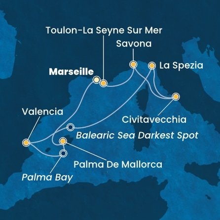Francúzsko, Španielsko, Taliansko z Marseille na lodi Costa Pacifica