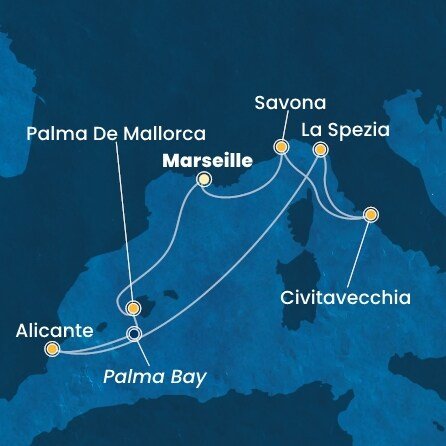 Francúzsko, Španielsko, Taliansko z Marseille na lodi Costa Pacifica
