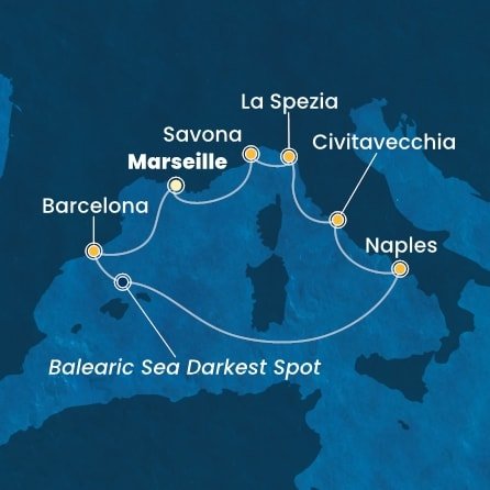 Francúzsko, Španielsko, Taliansko z Marseille na lodi Costa Toscana