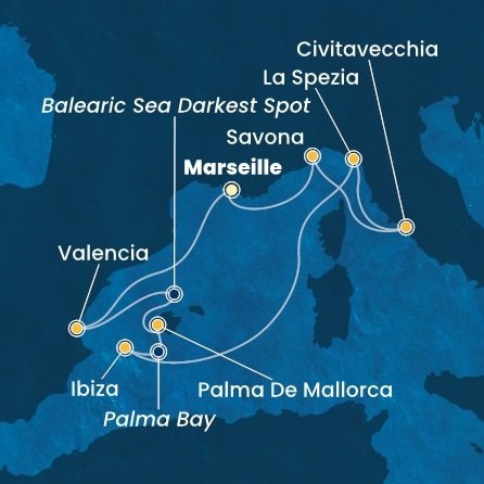 Francúzsko, Španielsko, Taliansko z Marseille na lodi Costa Pacifica