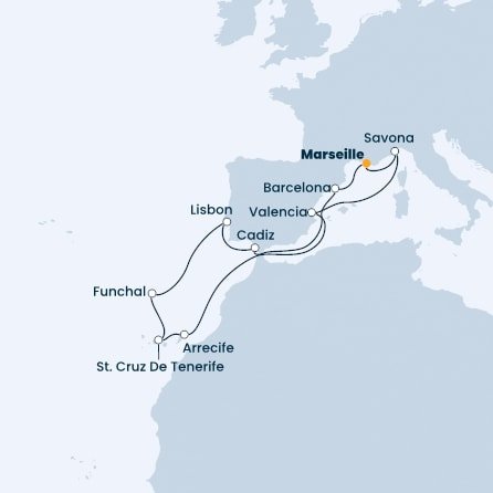 Francúzsko, Taliansko, Španielsko, Portugalsko z Marseille na lodi Costa Diadema