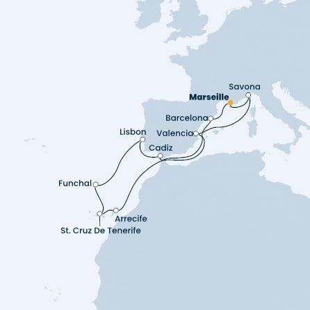 Francúzsko, Taliansko, Španielsko, Portugalsko z Marseille na lodi Costa Firenze