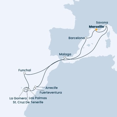 Francúzsko, Taliansko, Španielsko, Portugalsko z Marseille na lodi Costa Fortuna