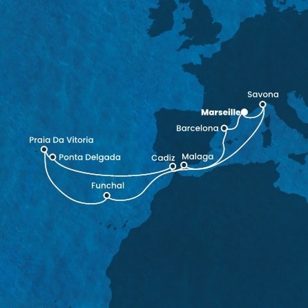 Francúzsko, Taliansko, Španielsko, Portugalsko z Marseille na lodi Costa Fortuna