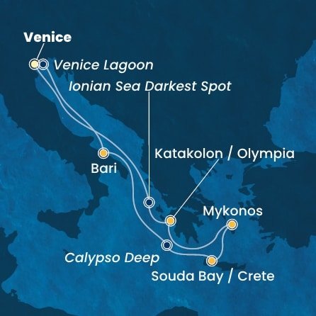 Taliansko, Kréta, Grécko z Marghery na lodi Costa Deliziosa