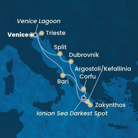 Taliansko, Grécko, Chorvátsko z Marghery na lodi Costa Deliziosa