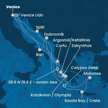 Taliansko, Grécko, Chorvátsko z Marghery na lodi Costa Deliziosa