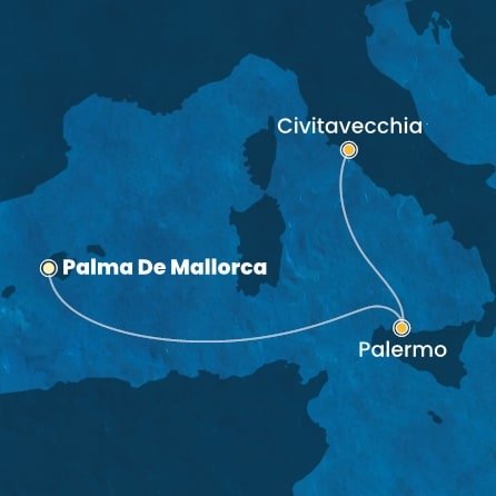 Španielsko, Taliansko z Palmy de Mallorca na lodi Costa Toscana