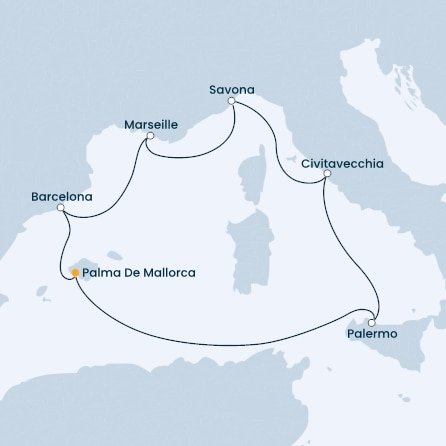Španielsko, Taliansko, Francúzsko z Palmy de Mallorca na lodi Costa Smeralda