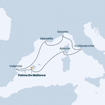 Španielsko, Francúzsko, Taliansko z Palmy de Mallorca na lodi Costa Diadema