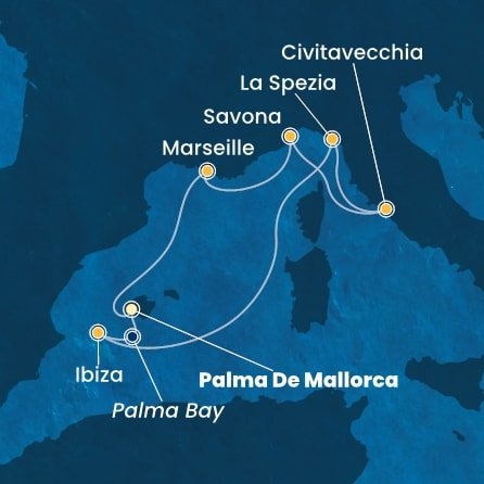 Španielsko, Taliansko, Francúzsko z Palmy de Mallorca na lodi Costa Pacifica