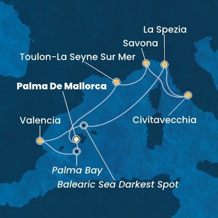 Španielsko, Taliansko, Francúzsko z Palmy de Mallorca na lodi Costa Pacifica